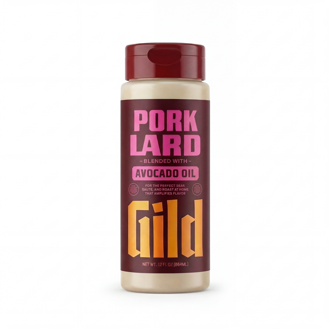 GILD Pork Lard 12 fl oz squeeze bottle, closed