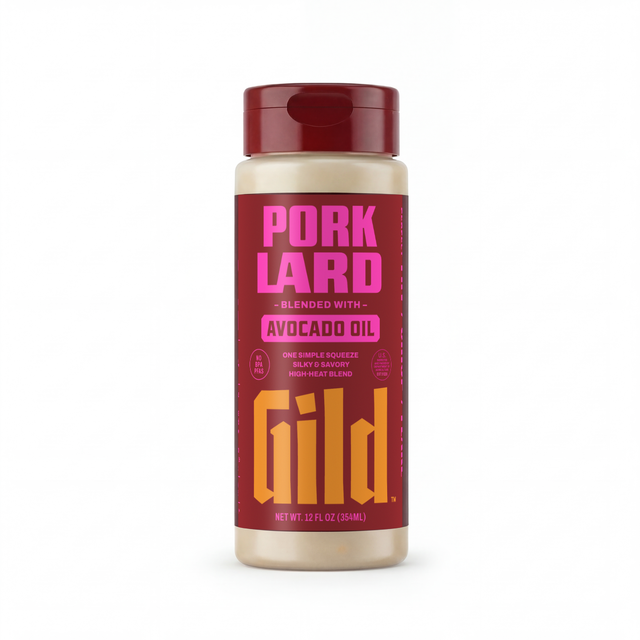 GILD Pork Lard 12 fl oz squeeze bottle, closed