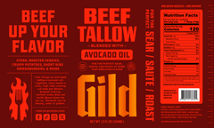 GILD Beef Tallow label — front of the 12 fl oz squeeze bottle