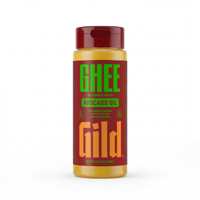 GILD Ghee 12 fl oz squeeze bottle, closed