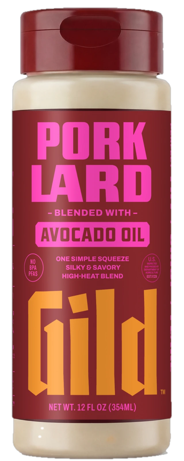 GILD Pork Lard in a 12 fl oz squeeze bottle