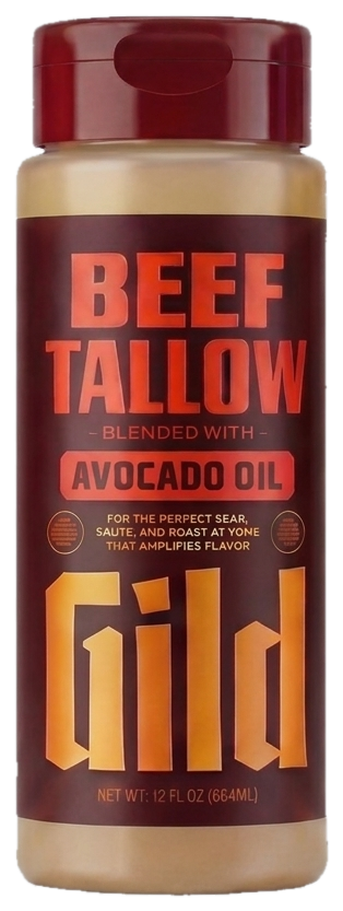 GILD Beef Tallow cooking oil in a 12 oz squeeze bottle