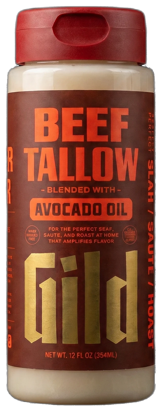 GILD Beef Tallow cooking oil in a 12 oz squeeze bottle