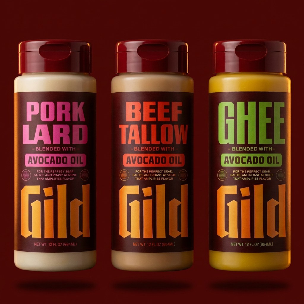 A steak searing in GILD beef tallow cooking oil